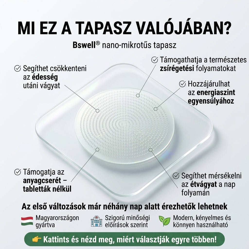 🧑‍⚕️ BSWELL® Nano mikrotűs karcsúsító tapasz (Csak naponta egyszer, látható változások 28 nap alatt) ✅ Elhízás, szív- és érrendszeri egészség, cukorbetegség, alvási apnoé, bélflóra, ízületi problémák és egyéb tünetek esetén