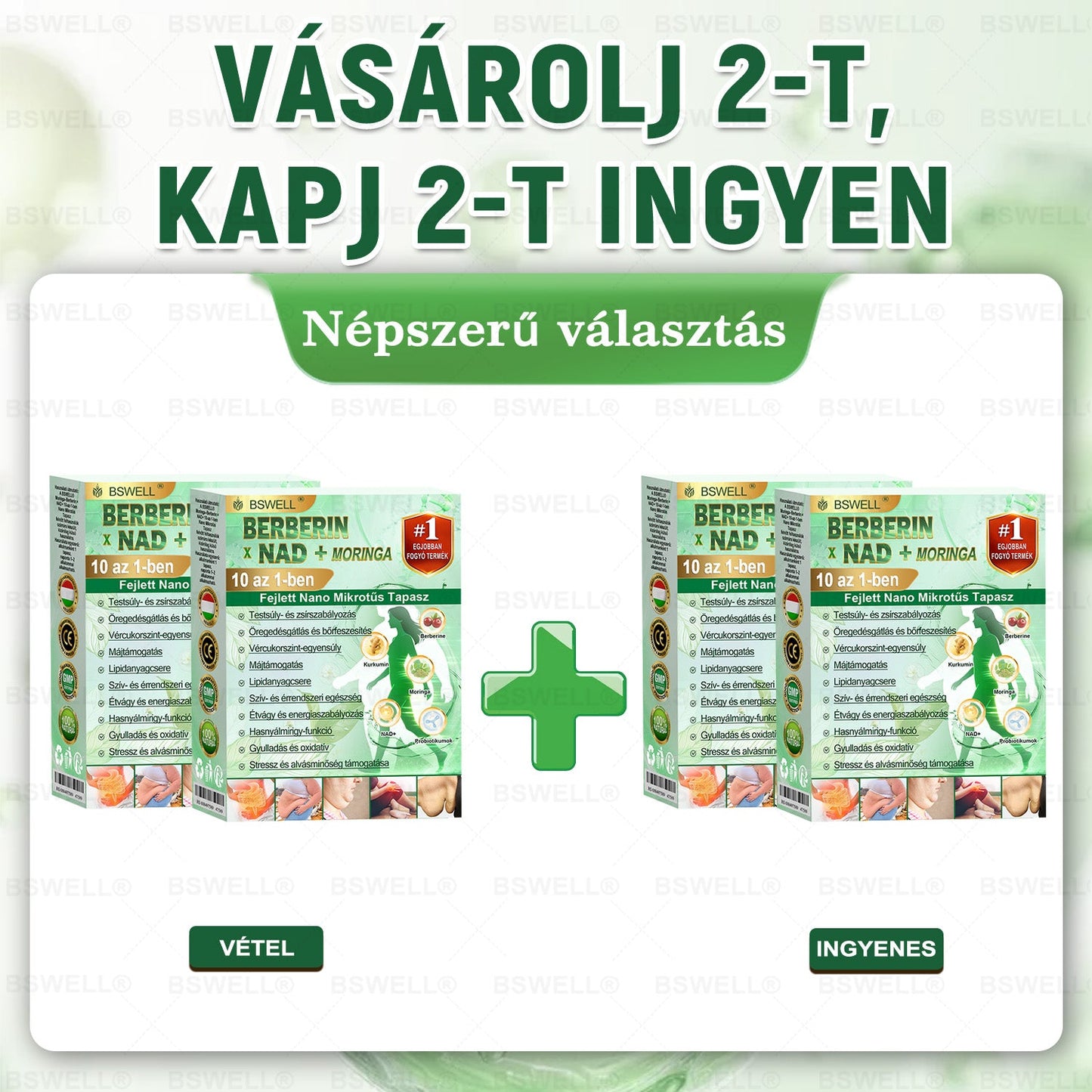 BSWELL® Nano mikrotűs karcsúsító tapasz (Csak naponta egyszer, látható változások 28 nap alatt) ✅ Elhízás, szív- és érrendszeri egészség, cukorbetegség, alvási apnoé, bélflóra, ízületi problémák és egyéb tünetek esetén